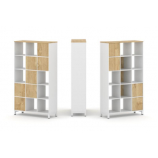 Style Project Набор стеллажа 1 сторон., 5 яр. SN.NS-531 Белый/Тиквуд Светлый/Металл Белый 1121*400*1