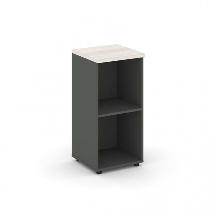 Style Project Стеллаж низкий узкий SN.STU-300 Антрацит/Дуб Наварра 400*400*833