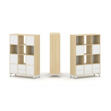 Style Project Набор стеллажа 2-х сторон., 4 яр. SN.NSD-431 Акация Лорка/Белый/Металл Белый 1121*400*