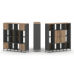 Стайл Проджект Набор стеллажа 2-х сторон., 4 яр. SN.NSD-441 Антрацит NEW/Дуб Табак/Металл Серый 1488