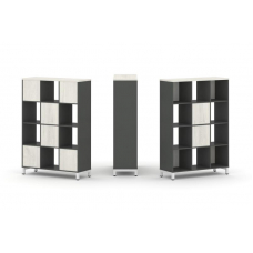 Style Project Набор стеллажа 1 сторон., 4 яр. SN.NS-431 Антрацит/Дуб Наварра/Металл Белый 1121*400*1