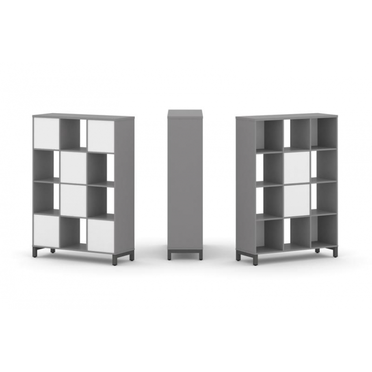 Стайл Проджект Набор стеллажа одностороннего, 4 яруса SN.NS-431 Серый Пепел/Белый/Металл Антрацит 11