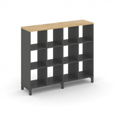 Style Project Каркас стеллажа 3 яр. SN.KS-340 Антрацит/Тиквуд Светлый/Металл Антрацит 1488*400*1248