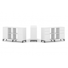 Style Project Набор стеллажа 1 сторон., 2 яр. SN.NS-241 Белый/Металл Антрацит 1488*400*881