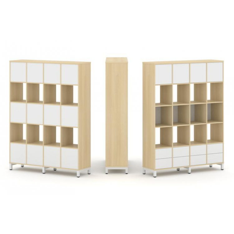 Style Project Набор стеллажа 1 сторон., 5 яр. SN.NS-541 Акация Лорка/Белый/Металл Белый 1488*400*198