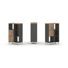 Style Project Набор стеллажа 2-х сторон., 3 яр. SN.NSD-321 Антрацит/Дуб Табак/Металл Белый 754*400*1