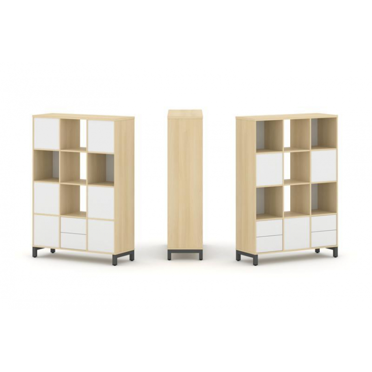 Style Project Набор стеллажа 2-х сторон., 4 яр. SN.NSD-431 Акация Лорка/Белый/Металл Антрацит 1121*4