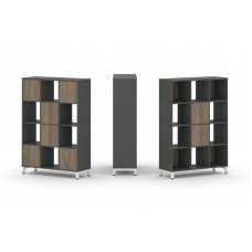 Style Project Набор стеллажа 1 сторон., 4 яр. SN.NS-431 Антрацит/Вяз Благородный/Металл Белый 1121*4