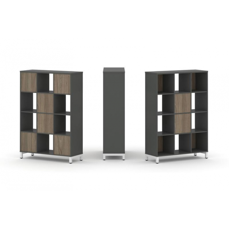 Style Project Набор стеллажа 1 сторон., 4 яр. SN.NS-431 Антрацит/Вяз Благородный/Металл Белый 1121*4