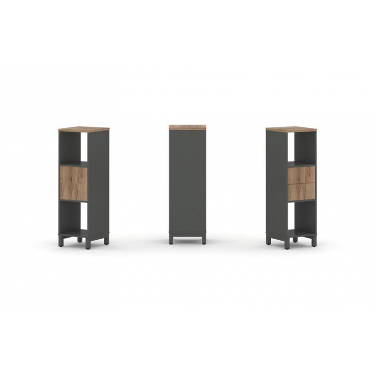 Style Project Набор стеллажа 1 сторон., 3 яр. SN.NS-311 Антрацит/Дуб Табак/Металл Антрацит 387*400*1