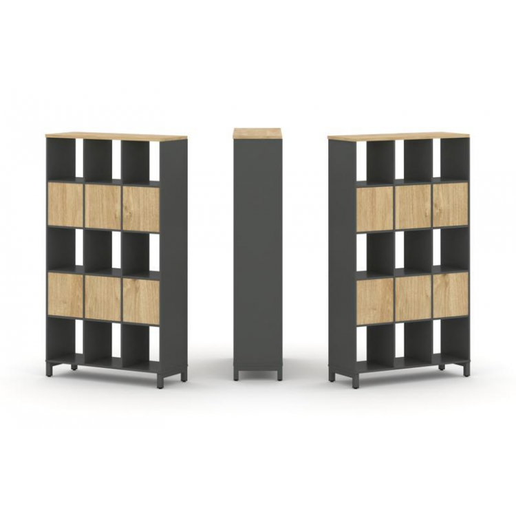 Style Project Набор стеллажа 2-х сторон., 5 яр. SN.NSD-531 Антрацит/Тиквуд Светлый/Металл Антрацит 1