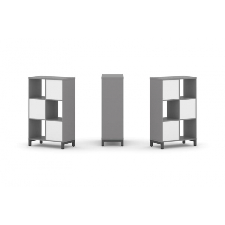 Стайл Проджект Набор стеллажа одностороннего, 3 яруса SN.NS-321 Серый Пепел/Белый/Металл Антрацит 75