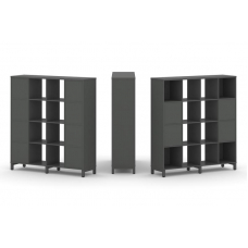 Style Project Набор стеллажа 1 сторон., 4 яр. SN.NS-441 Антрацит/Металл Антрацит 1488*400*1615