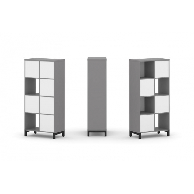 Стайл Проджект Набор стеллажа одностороннего, 4 яруса SN.NS-421 Серый Пепел/Белый/Металл Черный 754*