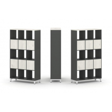 Style Project Набор стеллажа 2-х сторон., 5 яр. SN.NSD-531 Антрацит/Дуб Наварра/Металл Белый 1121*40