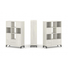 Style Project Набор стеллажа 2-х сторон., 4 яр. SN.NSD-431 Дуб Наварра/Металл Антрацит 1121*400*1615