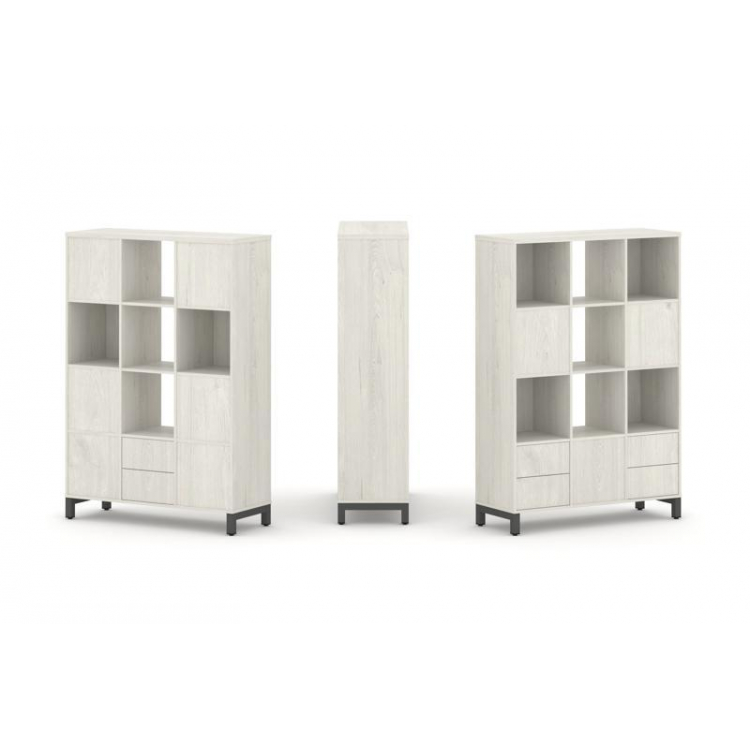 Style Project Набор стеллажа 2-х сторон., 4 яр. SN.NSD-431 Дуб Наварра/Металл Антрацит 1121*400*1615