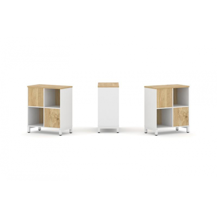 Style Project Набор стеллажа 2-х сторон., 2 яр. SN.NSD-221 Белый/Тиквуд Светлый/Металл Белый 754*400