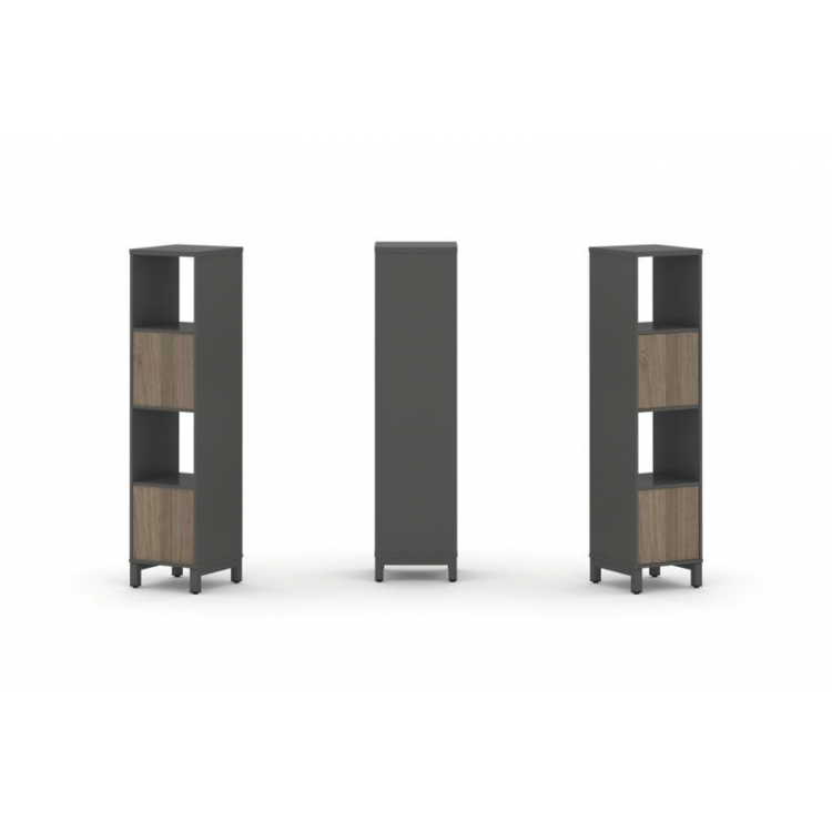 Style Project Набор стеллажа 1 сторон., 4 яр. SN.NS-411 Антрацит/Вяз Благородный/Металл Антрацит 387