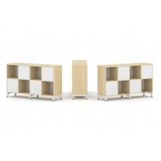 Style Project Набор стеллажа 2-х сторон., 2 яр. SN.NSD-241 Акация Лорка/Белый/Металл Белый 1488*400*