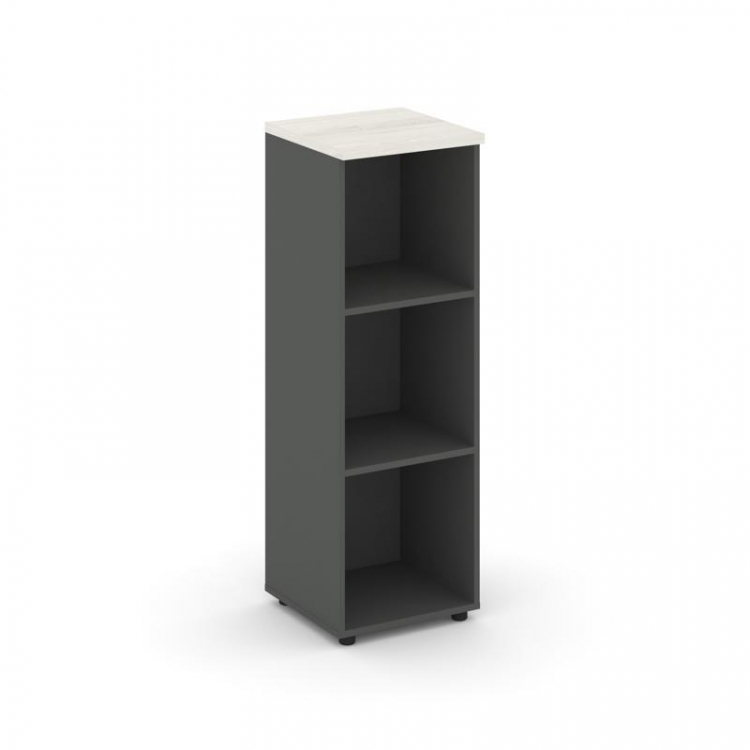 Style Project Стеллаж средний узкий SN.STU-200 Антрацит/Дуб Наварра 400*400*1203