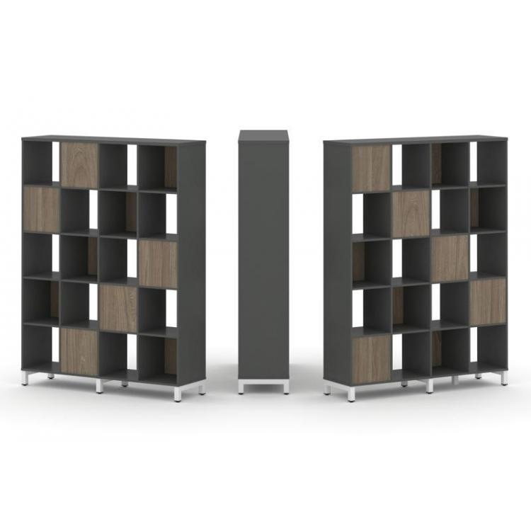 Style Project Набор стеллажа 2-х сторон., 5 яр. SN.NSD-541 Антрацит/Вяз Благородный/Металл Белый 148