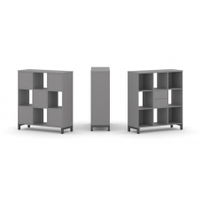 Стайл Проджект Набор стеллажа одностороннего, 3 яруса SN.NS-331 Серый Пепел/Металл Антрацит 1121*400