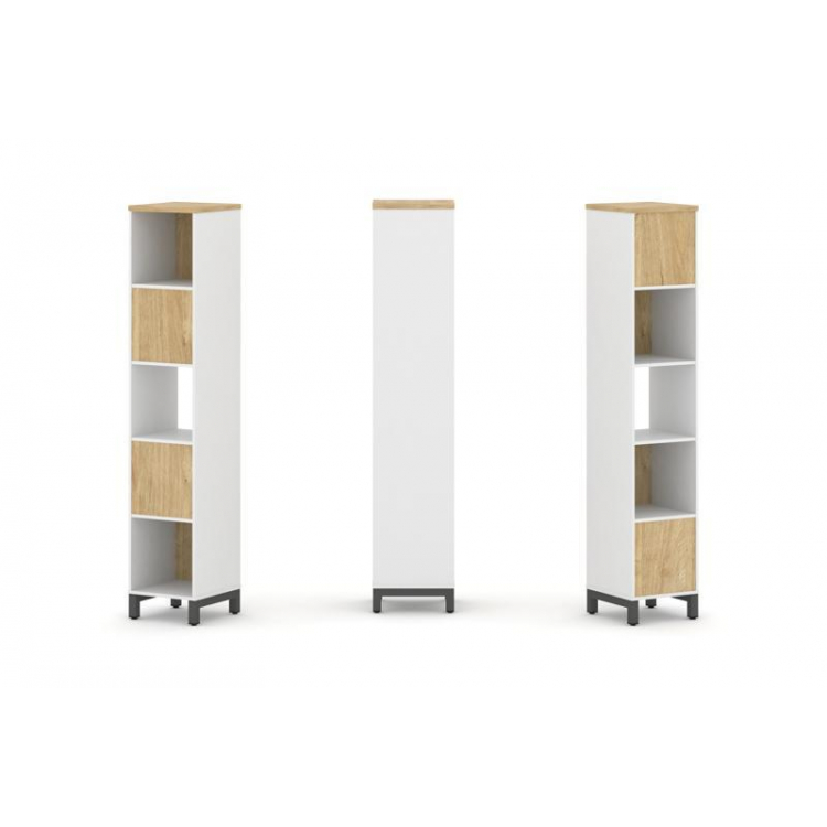 Style Project Набор стеллажа 2-х сторон., 5 яр. SN.NSD-511 Белый/Тиквуд Светлый/Металл Антрацит 387*