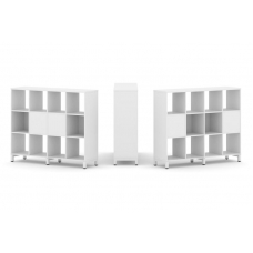 Style Project Набор стеллажа 2-х сторон., 3 яр. SN.NSD-341 Белый/Металл Белый 1488*400*1248