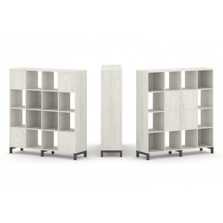 Style Project Набор стеллажа 2-х сторон., 4 яр. SN.NSD-441 Дуб Наварра/Металл Антрацит 1488*400*1615