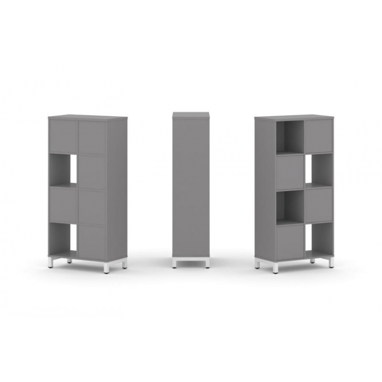 Стайл Проджект Набор стеллажа одностороннего, 4 яруса SN.NS-421 Серый Пепел/Металл Белый 754*400*161