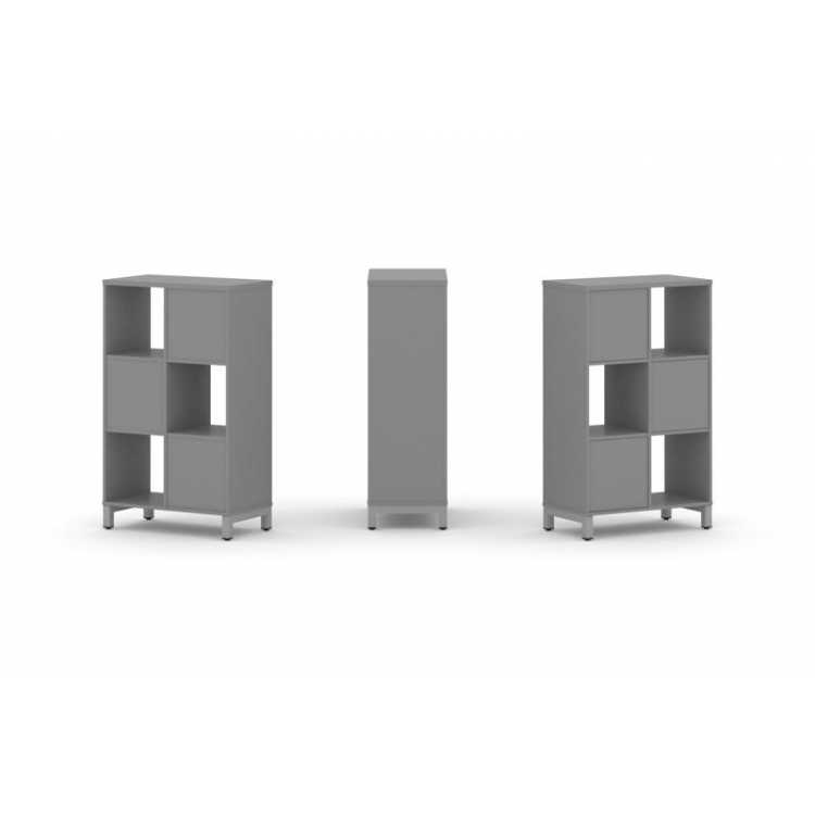 Стайл Проджект Набор стеллажа одностороннего, 3 яруса SN.NS-321 Серый Пепел/Металл Серый 754*400*124