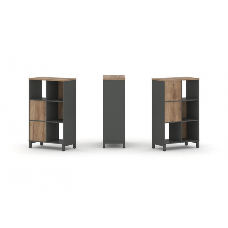 Style Project Набор стеллажа 2-х сторон., 3 яр. SN.NSD-321 Антрацит/Дуб Табак/Металл Антрацит 754*40