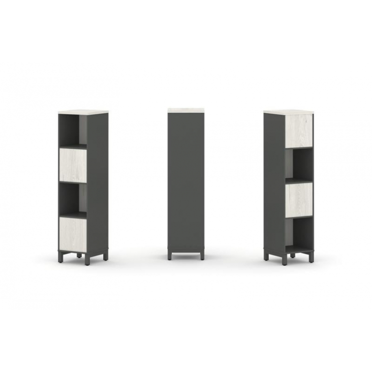 Style Project Набор стеллажа 2-х сторон., 4 яр. SN.NSD-411 Антрацит/Дуб Наварра/Металл Антрацит 387*