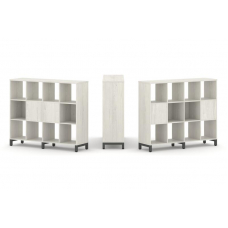 Style Project Набор стеллажа 2-х сторон., 3 яр. SN.NSD-341 Дуб Наварра/Металл Антрацит 1488*400*1248