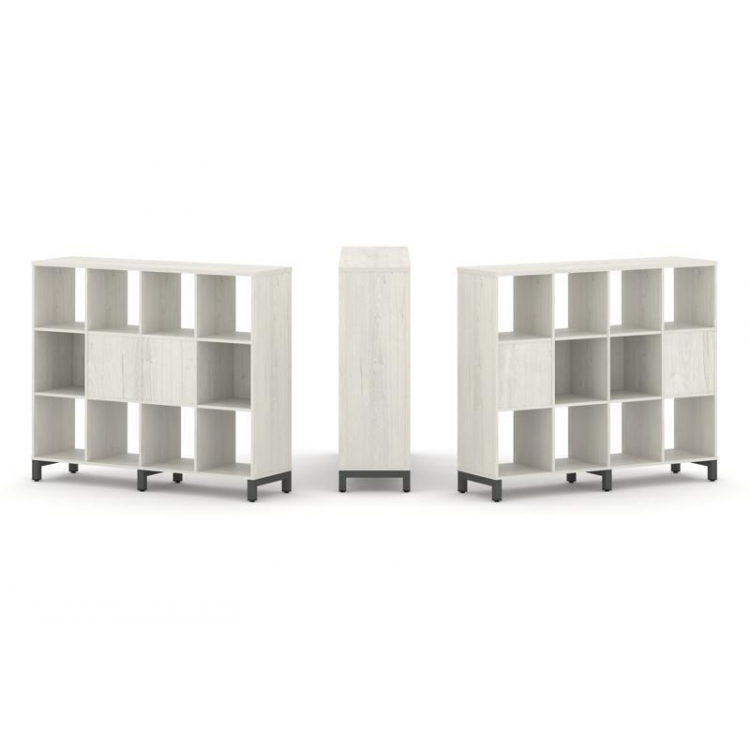 Style Project Набор стеллажа 2-х сторон., 3 яр. SN.NSD-341 Дуб Наварра/Металл Антрацит 1488*400*1248