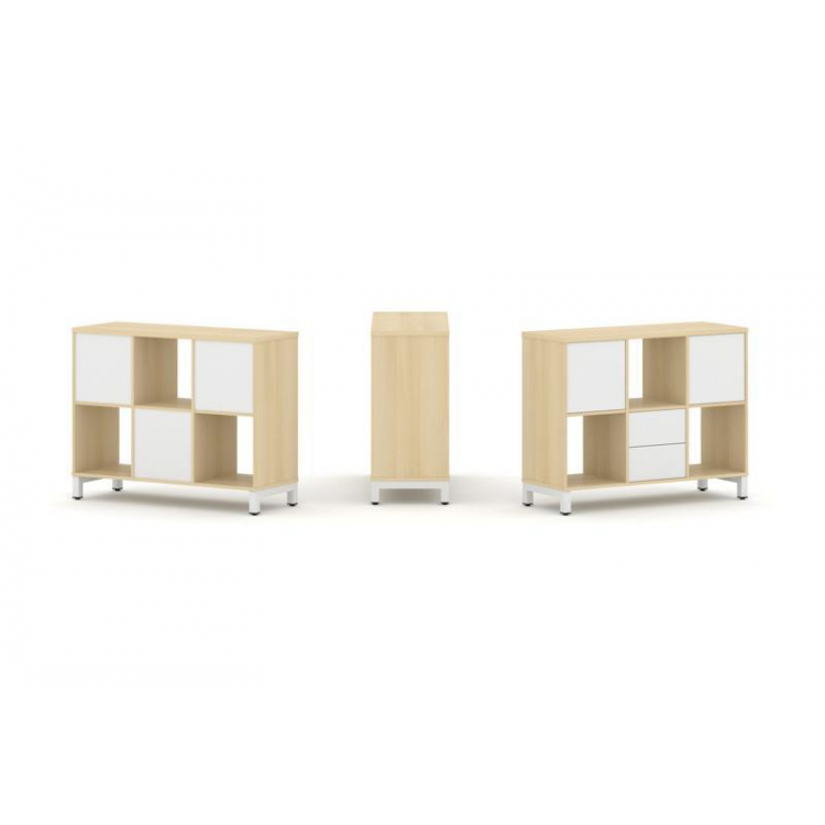 Style Project Набор стеллажа 1 сторон., 2 яр. SN.NS-231 Акация Лорка/Белый/Металл Белый 1121*400*881