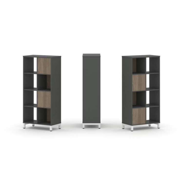 Style Project Набор стеллажа 2-х сторон., 4 яр. SN.NSD-421 Антрацит/Вяз Благородный/Металл Белый 754