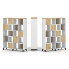 Style Project Набор стеллажа 2-х сторон., 5 яр. SN.NSD-541 Белый/Тиквуд Светлый/Металл Антрацит 1488