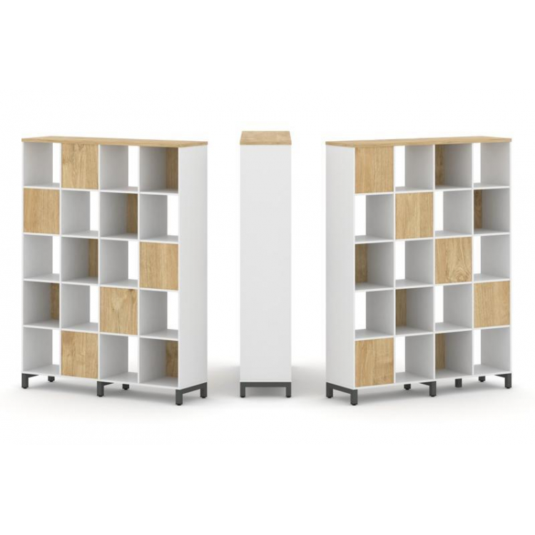 Style Project Набор стеллажа 2-х сторон., 5 яр. SN.NSD-541 Белый/Тиквуд Светлый/Металл Антрацит 1488