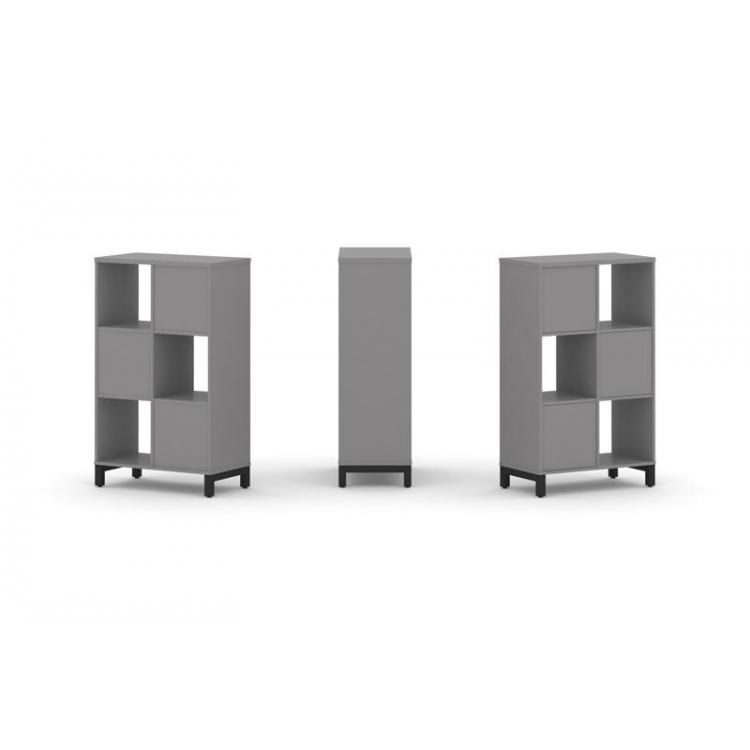 Стайл Проджект Набор стеллажа одностороннего, 3 яруса SN.NS-321 Серый Пепел/Металл Черный 754*400*12