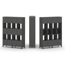 Style Project Набор стеллажа 1 сторон., 5 яр. SN.NS-541 Антрацит/Металл Антрацит 1488*400*1982