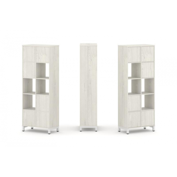 Style Project Набор стеллажа 1 сторон., 5 яр. SN.NS-521 Дуб Наварра/Металл Белый 754*400*1982