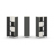 Style Project Набор стеллажа 2-х сторон., 4 яр. SN.NSD-421 Антрацит/Дуб Наварра/Металл Белый 754*400