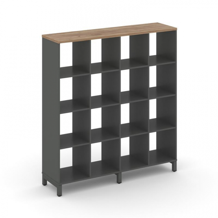 Style Project Каркас стеллажа 4 яр. SN.KS-440 Антрацит/Дуб Табак/Металл Антрацит 1488*400*1615