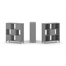 Стайл Проджект Набор стеллажа одностороннего, 3 яруса SN.NS-331 Серый Пепел/Металл Серый 1121*400*12