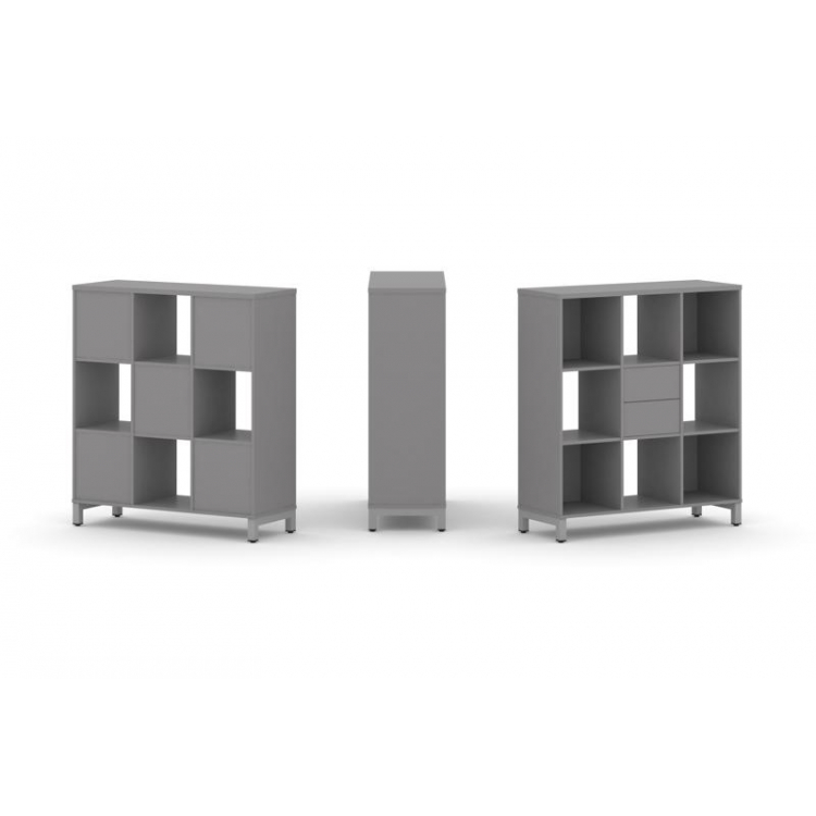 Стайл Проджект Набор стеллажа одностороннего, 3 яруса SN.NS-331 Серый Пепел/Металл Серый 1121*400*12