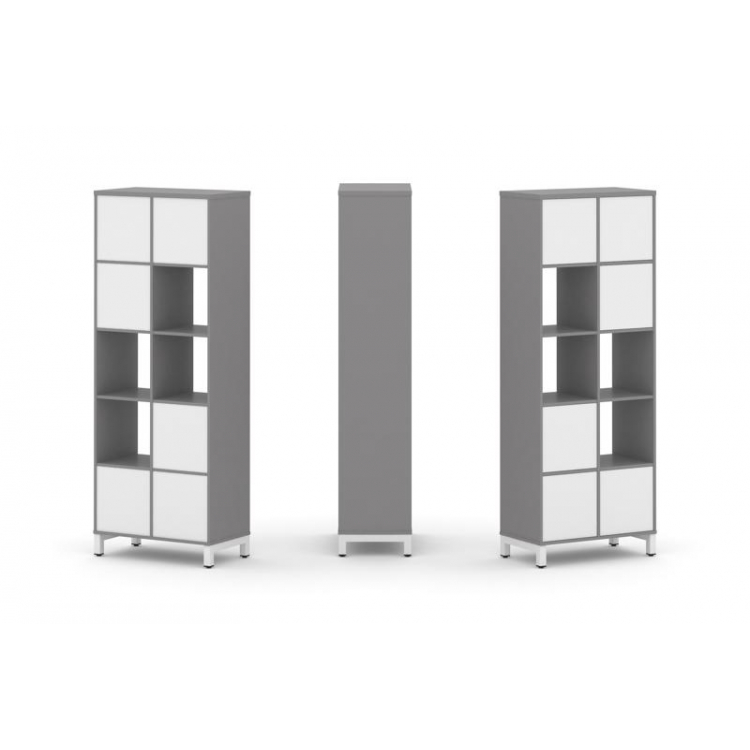 Стайл Проджект Набор стеллажа одностороннего, 5 ярусов SN.NS-521 Серый Пепел/Белый/Металл Белый 754*