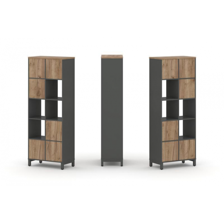 Style Project Набор стеллажа 1 сторон., 5 яр. SN.NS-521 Антрацит/Дуб Табак/Металл Антрацит 754*400*1