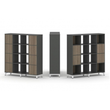 Style Project Набор стеллажа 1 сторон., 4 яр. SN.NS-441 Антрацит/Вяз Благородный/Металл Белый 1488*4